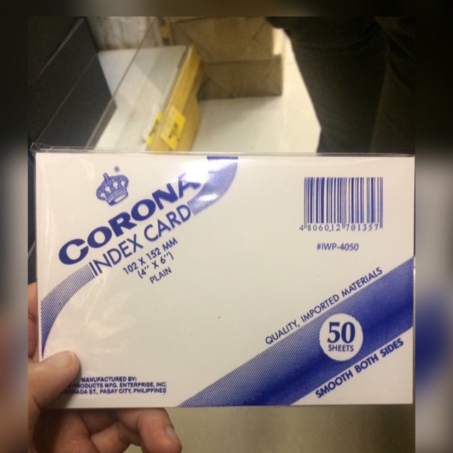 Corona index card (plain) (4x6) Shopee Philippines
