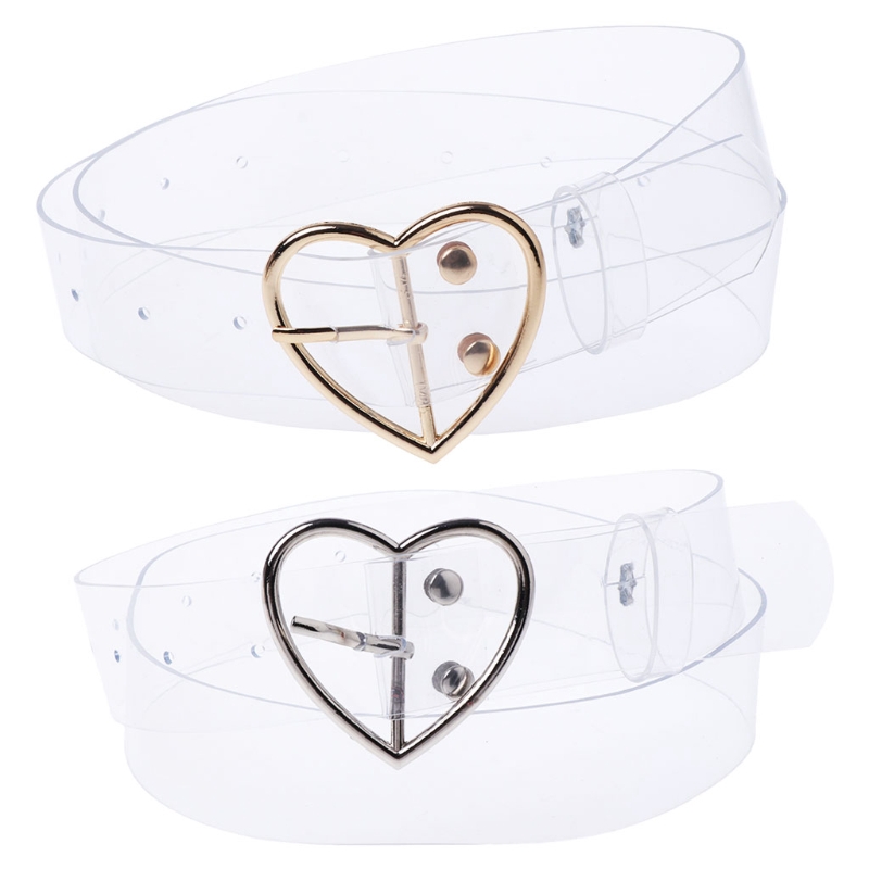 CHIC Women/'s Transparent Wide Belt Pin Heart Belt Buckle Invisible Clear Waist
