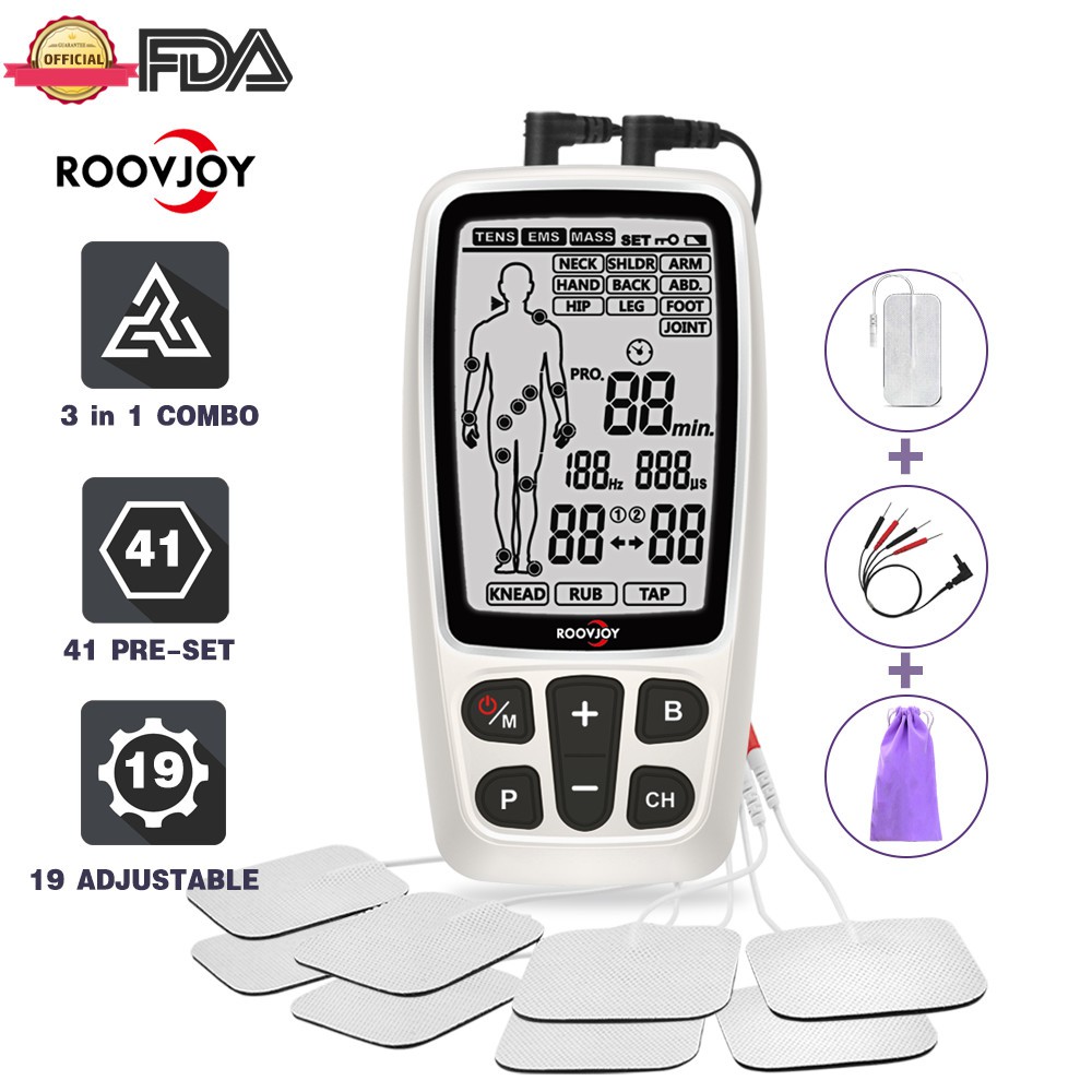 [OFFICIAL]ROOVJOY TENS MASSAGERS Rechargeable 16 PADS EMS TENS Unit 3