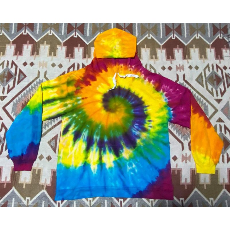 rainbow spiral tie dye hoodie