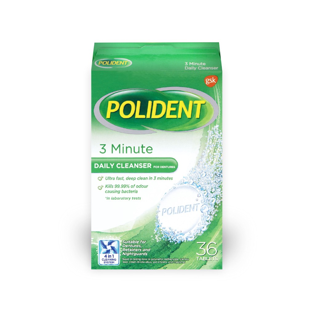 Polident 3-Minute Denture Cleanser 36 Tablets | Shopee Philippines