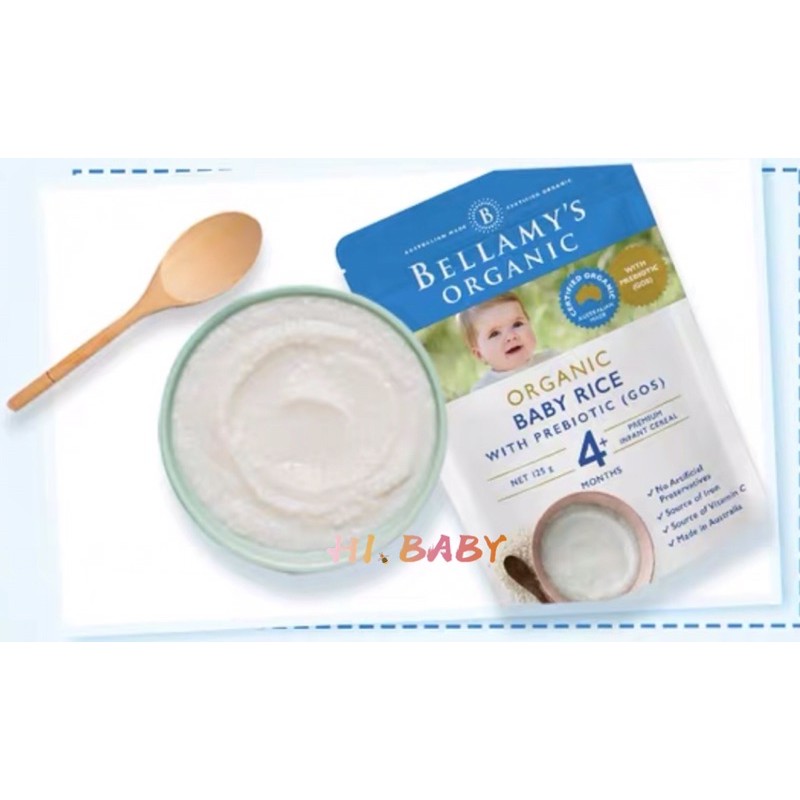 bellamy's organic baby rice with prebiotic