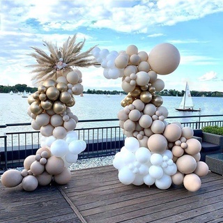122pcs White Sand Gold Balloons Arch Garland Kit for Birthday Party Decorations Anniversary Wedding Supplies #4