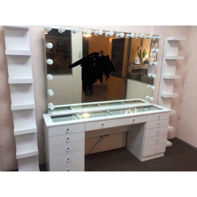 Vanity Mirror Desk With Lights Off 67, Desk Vanity Mirror With Lights