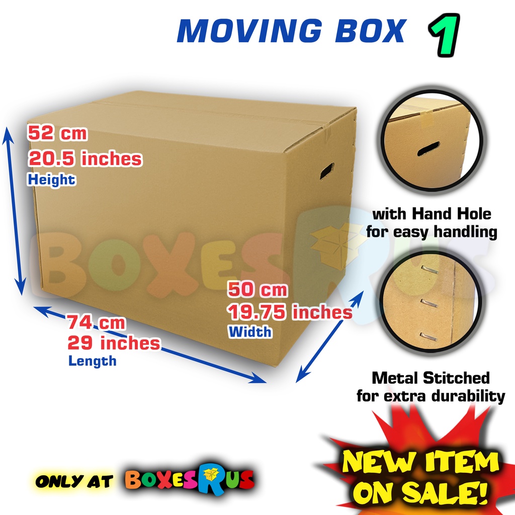 Extra Large Storage Box Heavy Duty Moving Box with Hand Holes by Boxes R Us Shopee Philippines