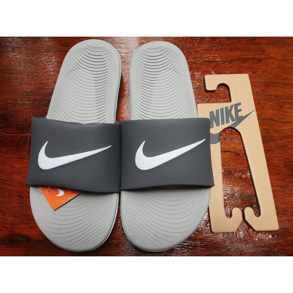 nike kawa slide gray