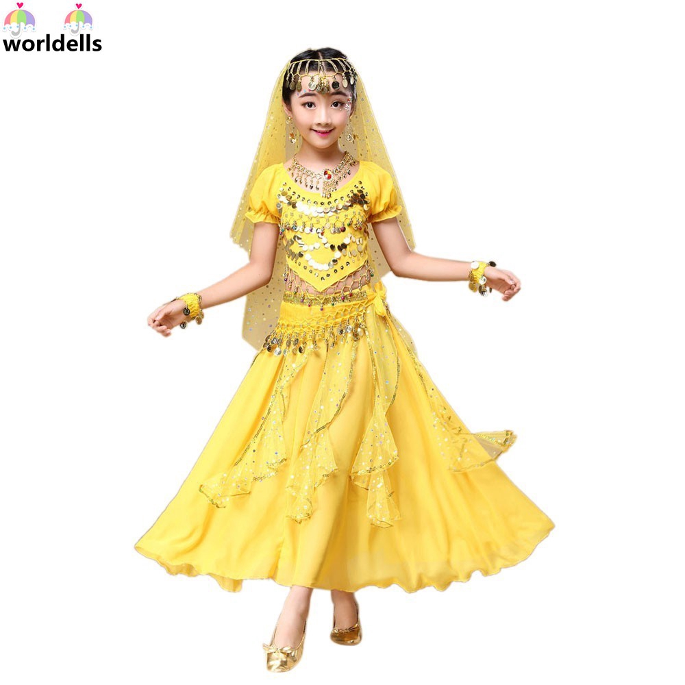 Kids Girls Belly Dance Outfit Costume India Dance Clothes Top Skirt Shopee Philippines