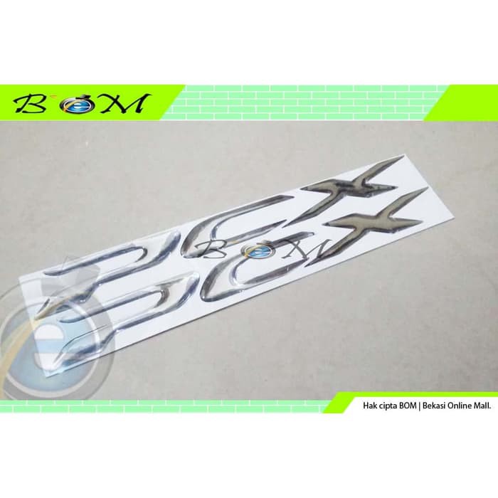 Emblem Logo Emblem Writing Embossed Honda Pcx Chrome Krum Silver 