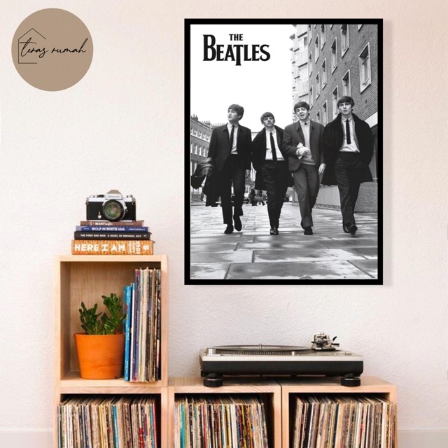 framed beatles poster