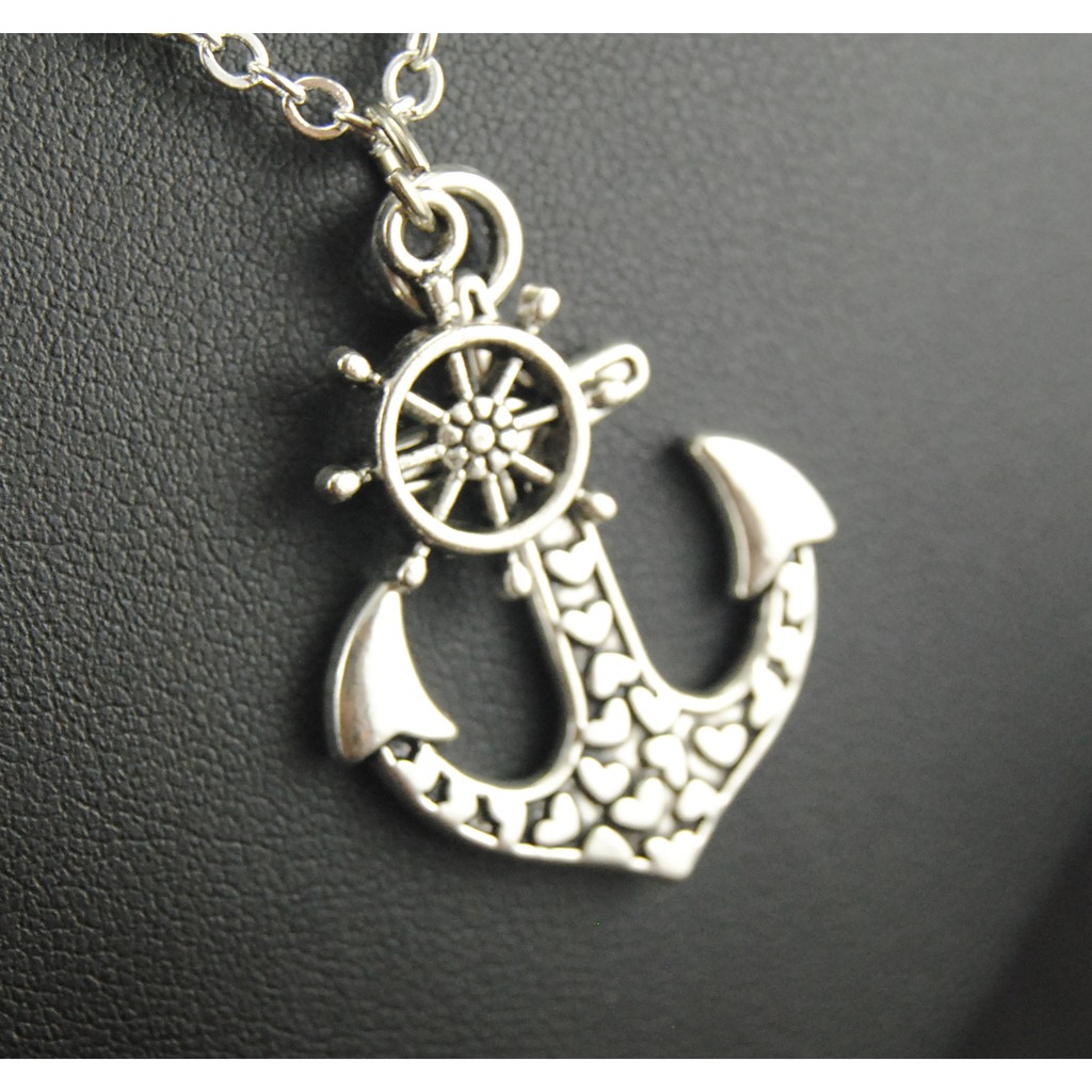 1pc Anitique Silver Anchor Rudder Charms Sailing Pendant Necklace Beads Chain For Men S Gift Diy Metal Jewelry Shopee Philippines