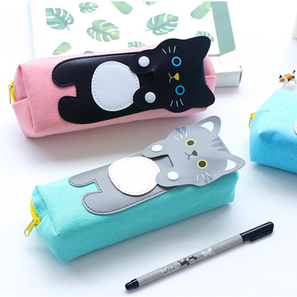 Canvas Pattern Students Pen Pencil Bag Zipper Pouch Box Case | Shopee