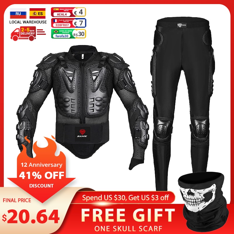 Motorcycle Jacket Pants Suit Racing Body Armor Men Protector Protective