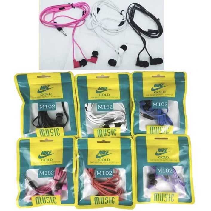 M102 NIKE Earphone Music Buds with Mouthpiece 3.5mm Interface universal