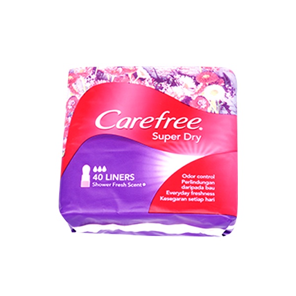 Carefree Super Dry Panty Liner Shower Fresh Scent 40's Shopee Philippines