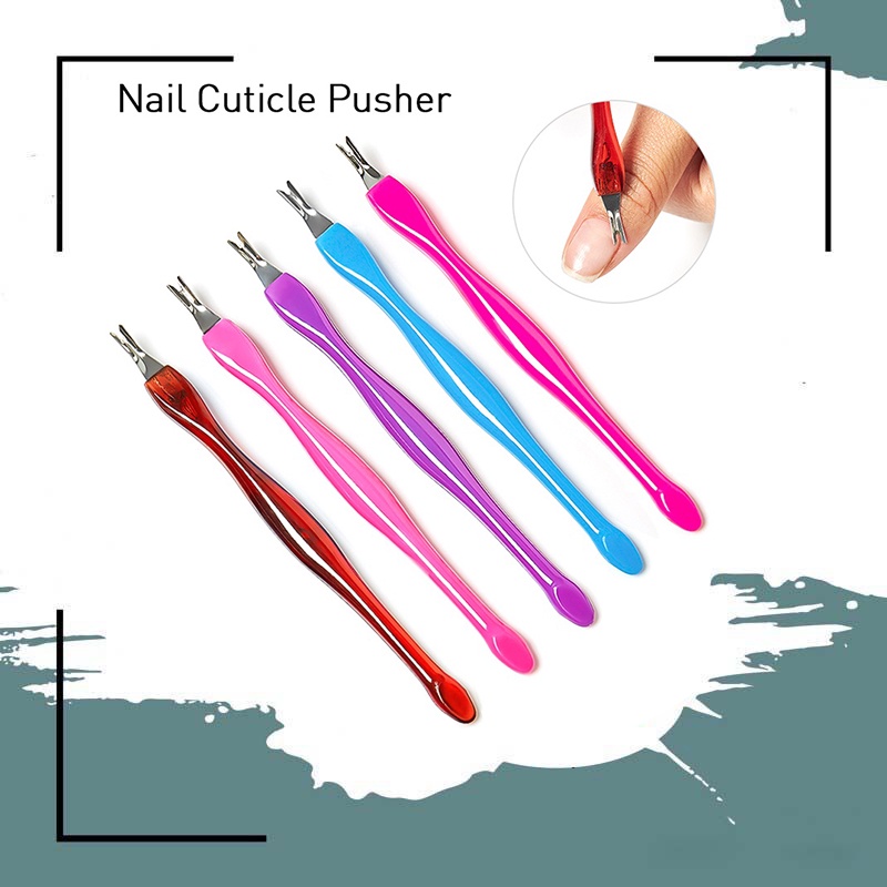 OsNailmall Stainless Steel Cuticle Pusher Nail Art Fork Manicure Tool