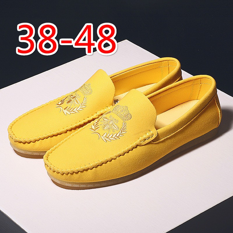 yellow driving shoes