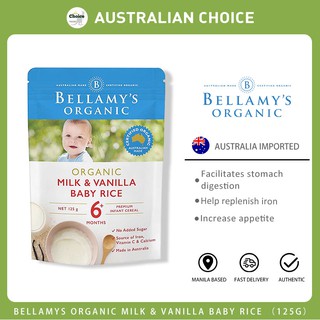 bellamy's organic baby rice with prebiotic