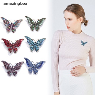 【AMPH】 Fashion Colorful Butterfly Brooch Wedding Crystal Rhinestone Insect Broche Mujer Bouquet Hijab Scarf Pin Hot