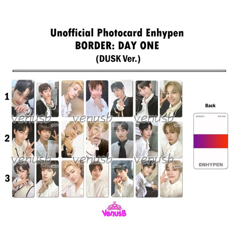 Check Description Unofficial Enhypen Photocard Border Day One Dusk Ver Shopee Philippines