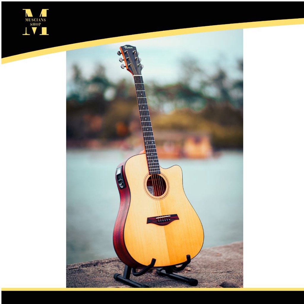 Rosen 41'Inches Acoustic Guitar with Builtin 5way Equalizer Tuner