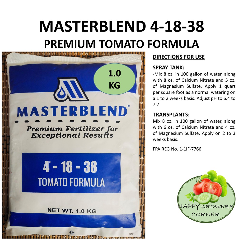 MASTERBLEND 4 18 38 TOMATO FORMULA PREMIUM FERTILIZER Shopee Philippines