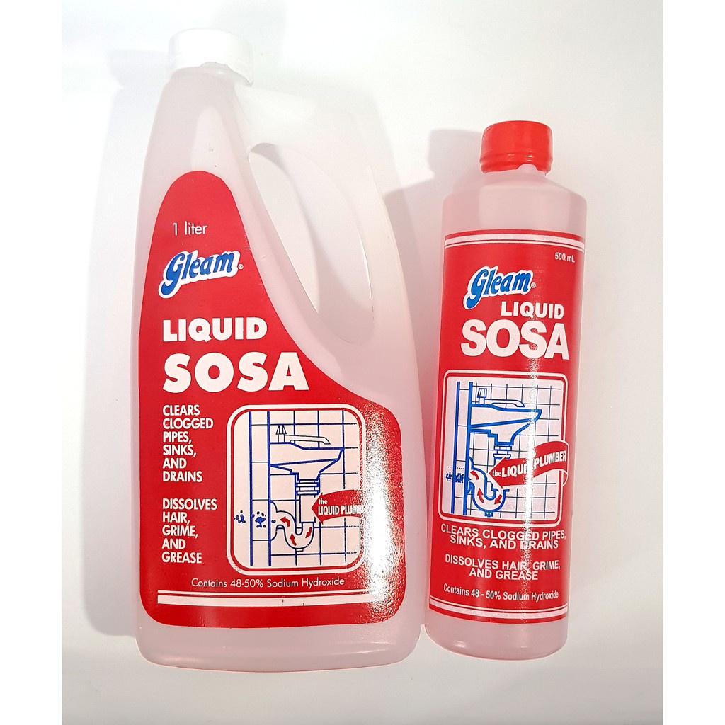 Gleam Liquid Sosa 500ML 1Liter SINK DRAIN DECLOGGER Shopee   317f05040c3fb8db8363929d0412f9fb