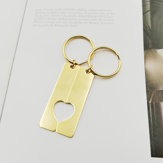 ECGIFT GKI001 Personalized Keychain Stainless Steel Inpirational Lovers Couple Husband Wife Birthday Keychain Pendant Gift-GKI001