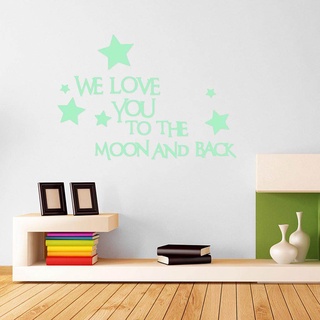 Luvhome Free shipping We Love You To The Moon And Back 3D Star Glow In The Dark Luminous Wall Stick #3