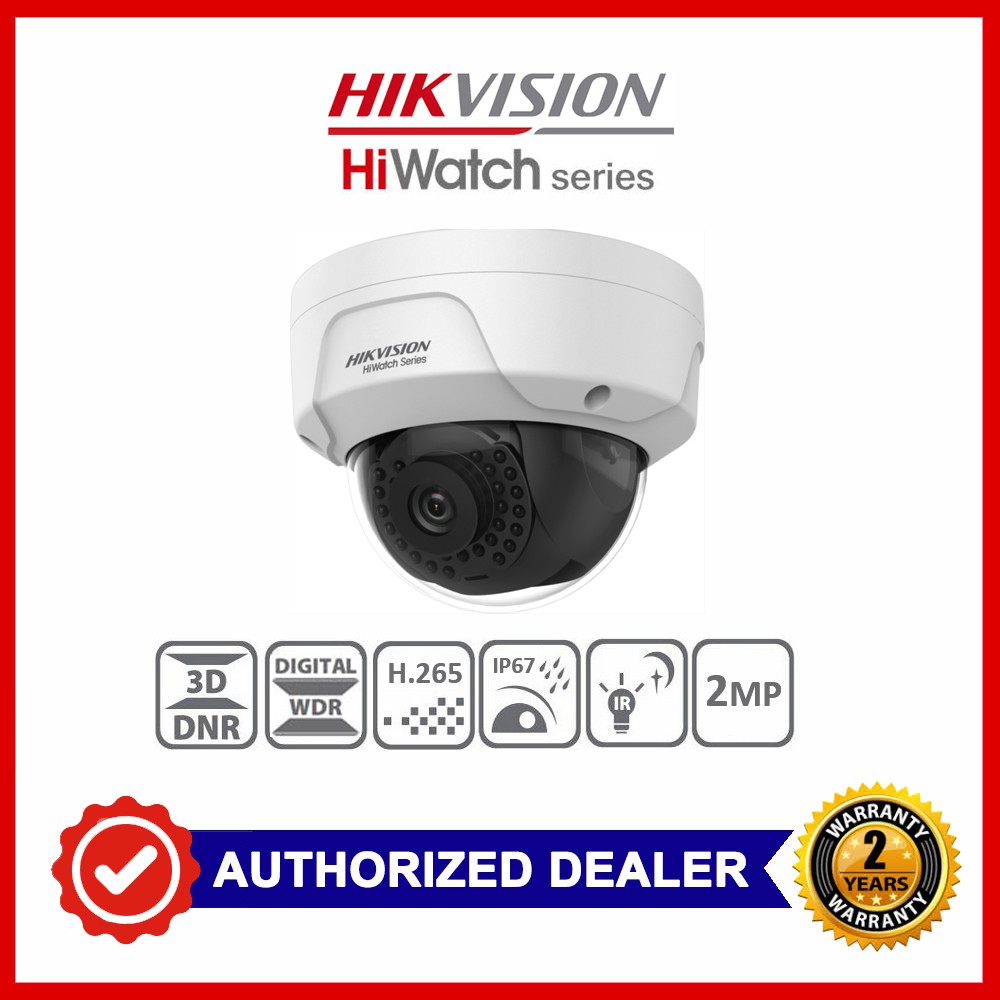 Hikvision HiWatch 2MP IR Network Dome IP Camera HWI-D121H | Shopee ...