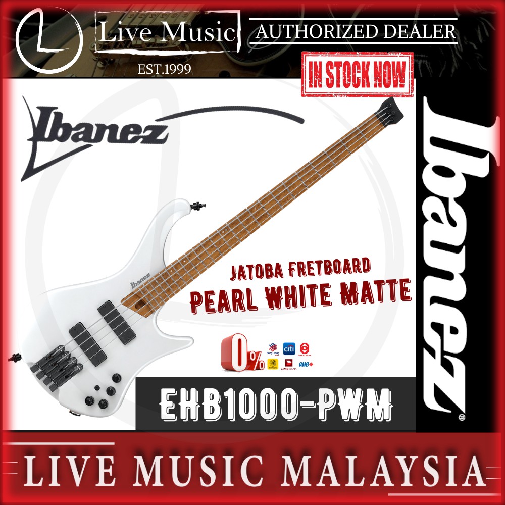 Ibanez Bass EHB1000 5String Headless Bass Guitar Pearl White Matte (EHB1000PWM