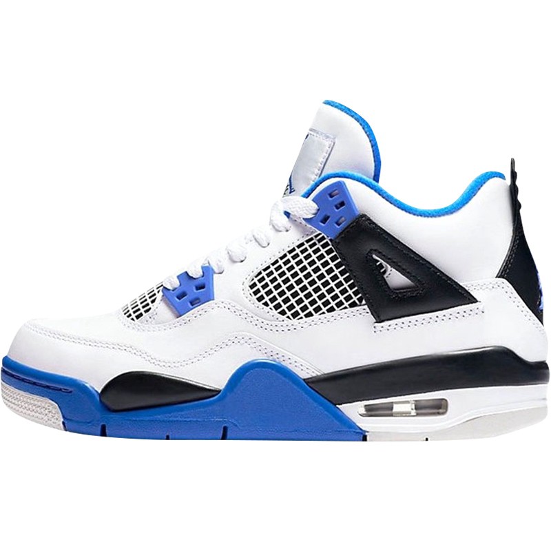 blue white and black jordan 4