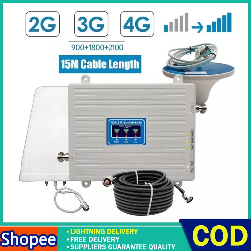 Tri band 2G 3G 4G Cell Phone Signal Booster Mobile Signal Repeater Booster Tri Band Amplifier