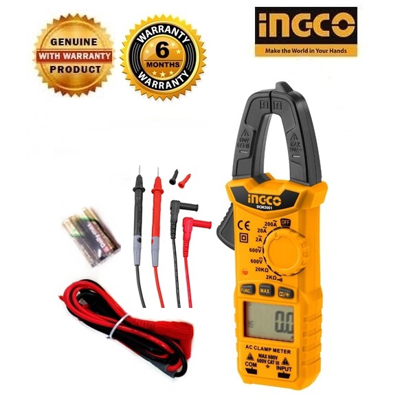 INGCO DCM2001 Digital AC Clamp Meter Tester Shopee Philippines