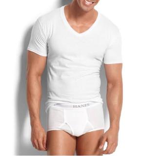 hanes slim fit v neck