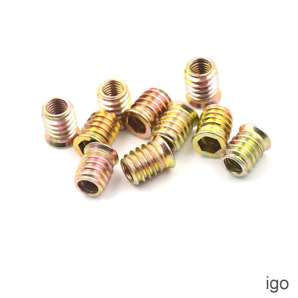 Brass M8 E-Nut Wood Insert Interface Screws Hex Socket Nut Fittings ...