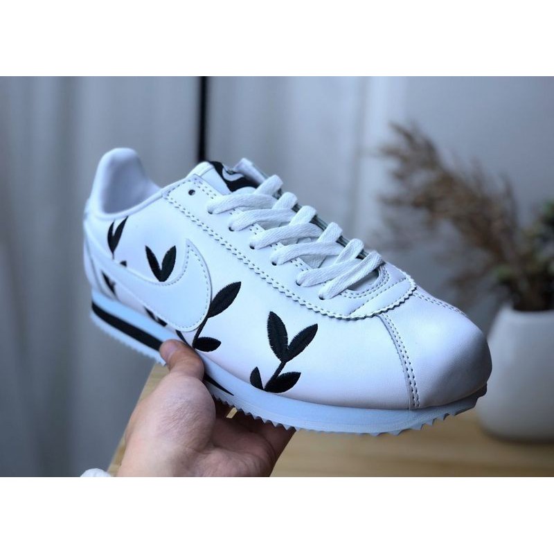 nike classic cortez embroidered sneaker