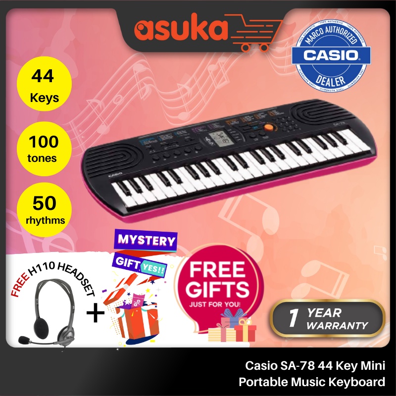 Casio SA78 44 Key Mini Portable Music Keyboard Shopee Philippines