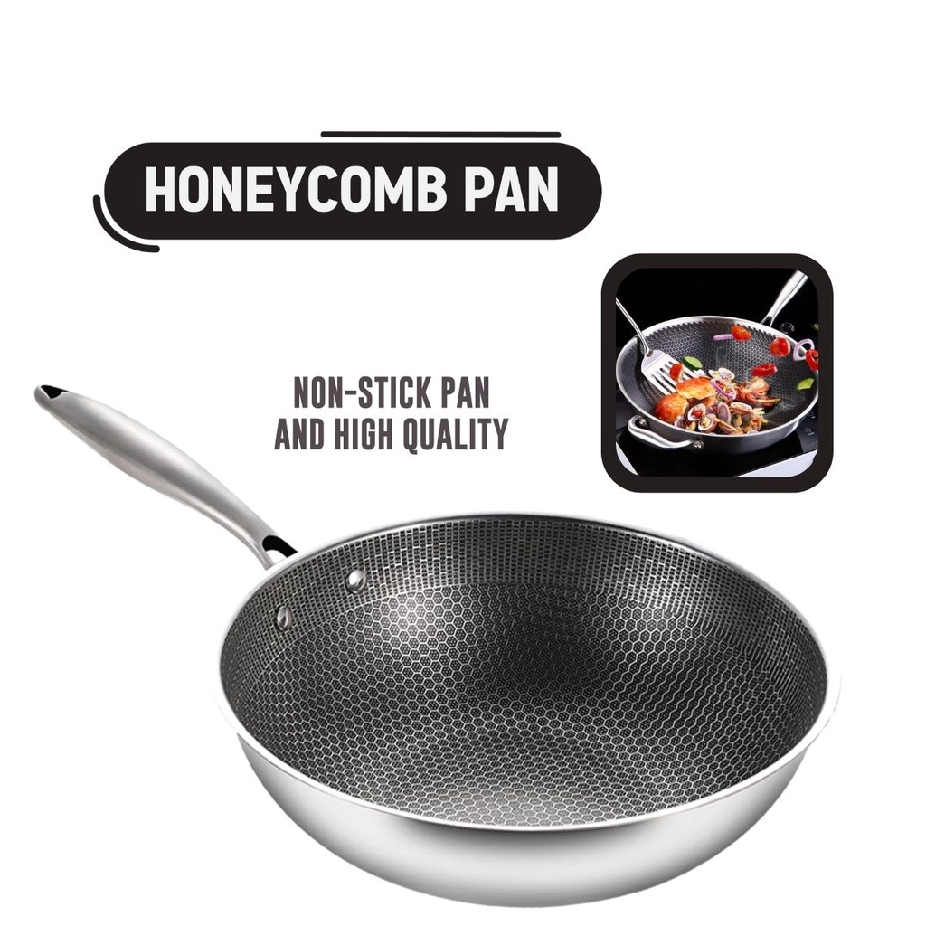 Original Stainless Steel Thick Handmade Frying Pan For Stir