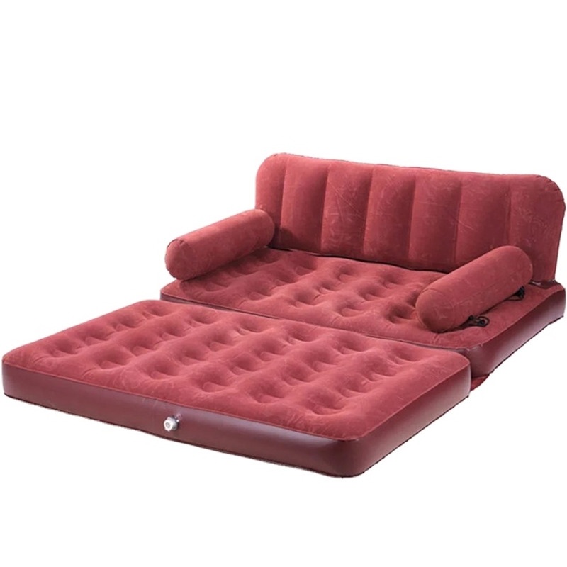 5 In 1 Inflatable Sofa Bed Flocking Inflate Sofa Bed Double Bed Folding