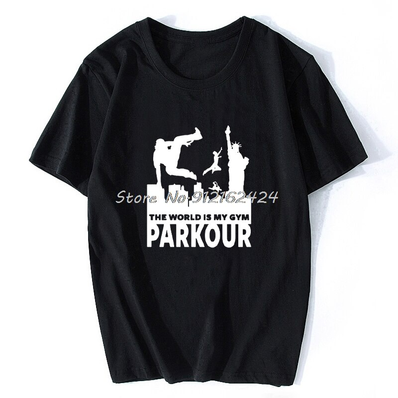 Cotton Parkour Freerunning The World Is My Gym Short Sleeve Oversized Funny T Shirt Graphi