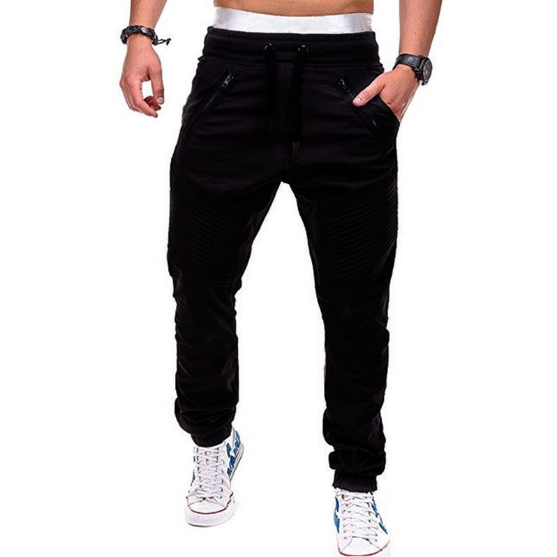 zippers embellished drawstring jogger pants