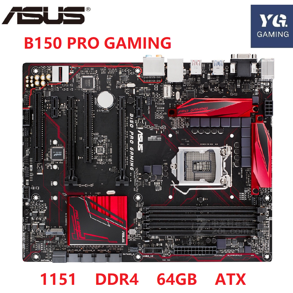 used original mainboard ASUS B150 PRO GAMING DDR4 64GB LGA 1151 USB2.0 ...