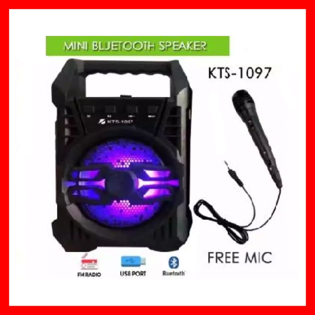 KTS-1097 Mini Bluetooth Karaoke Portable Speaker with FREE ...