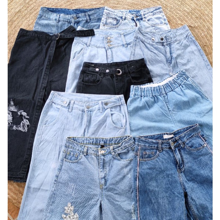 Baggy Wide Leg Mom Jeans Bundles (10pcs per Bundle) Shopee Philippines