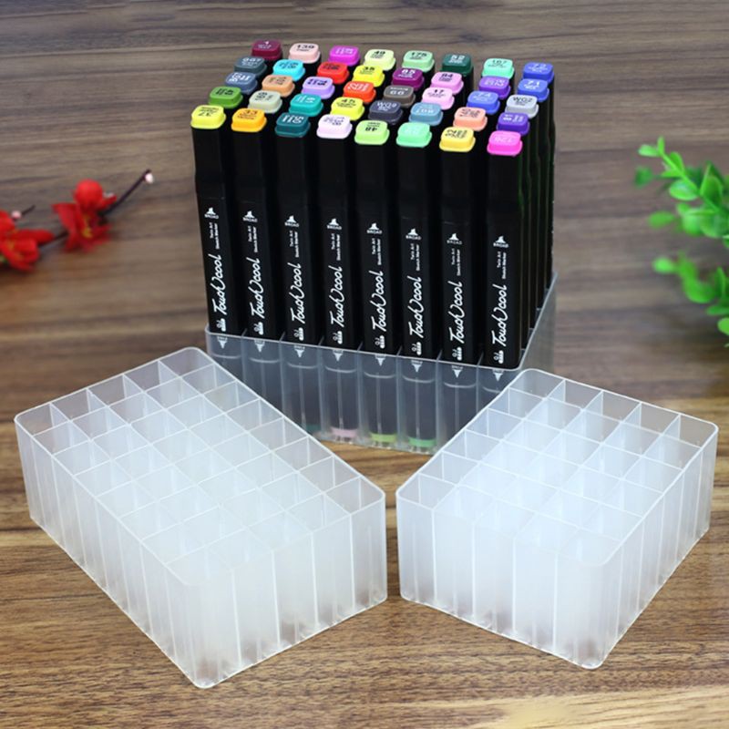 30/40 Slots Marker Pen Storage Holder Brush Pencil Rack Table Stand