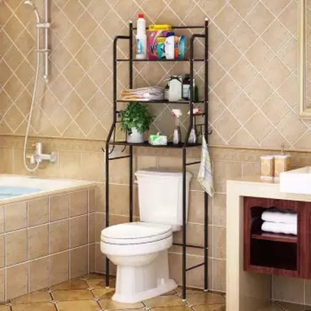 over the toilet towel storage