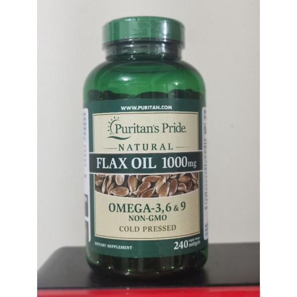 Puritans Pride Flax oil 1000mg softgel omega 3 6 9 heart blood pressure