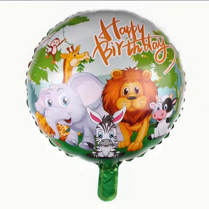 18 inches Round Forest theme animal happy birthday party decorations  aluminum foil balloon | Shopee Philippines
