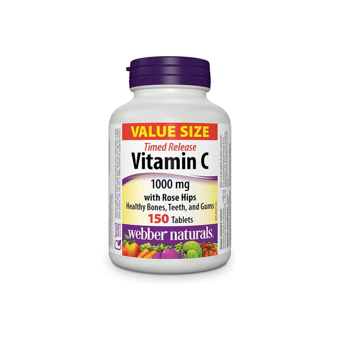 ber Naturals Vitamin C Timed Release 1000 mg with Rose Hips , 150