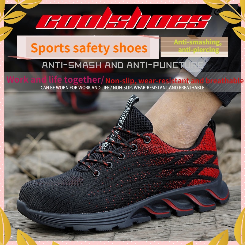 Durable Leather Plastic Steel Toe Work Shoes Puncture Proof Kevlar Shoe Soles Outdoor Hiking Safety Shoes 